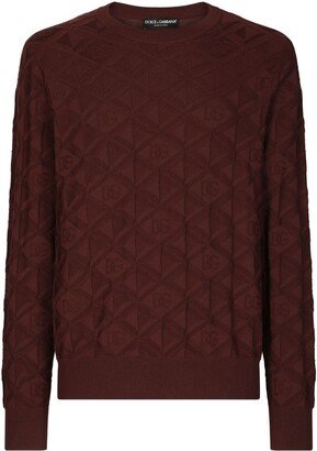 3D-jacquard silk jumper