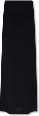 Asymmetric-Hem Knitted Maxi Skirt