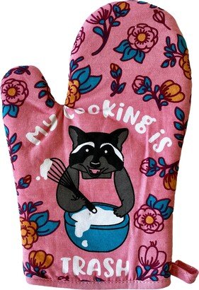 My Cooking Is Trash Oven Mitt, Housewarming Gift, Pot Holder, Christmas Hostess Funny Mitts, Floral Racoons