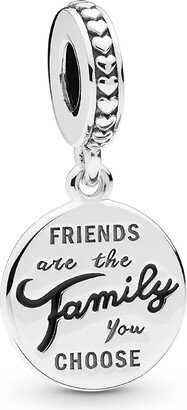 Sterling Silver Friends Are Family Dangle Charm