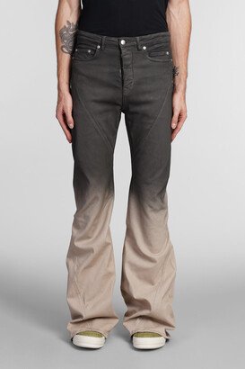 Bias Bootcut Jeans In Grey Cotton