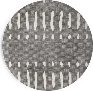 Salad Plates: Dash Dot Stripes Salad Plate, Gray