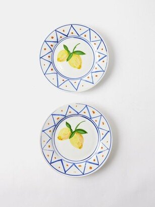 Set Of Two Hand-painted Ceramic Salad Plates