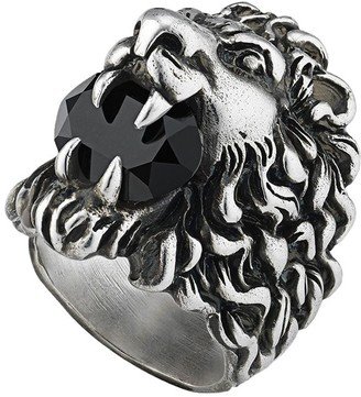 Lion head ring with crystal-AA