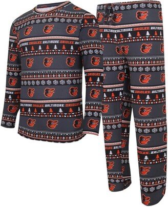 Men's Concepts Sport Black Baltimore Orioles Knit Ugly Sweater Long Sleeve Top & Pants Set