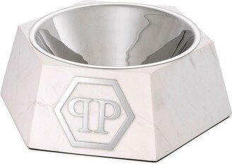 L logo-plaque dog food bowl