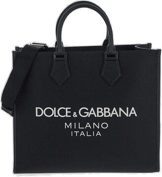 Logo Rubberized Large Shopper Bag