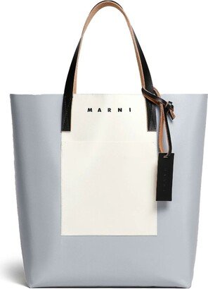 Tribeca Shopping Bag In Silver And Beige