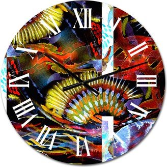 Designart 'Watercolor Seamless Patchwork Pattern' Patterned wall clock