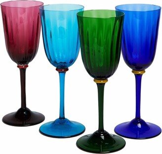 Rainbow set of 4 wine glasses