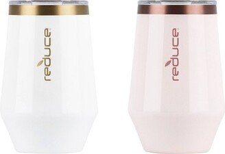 Reduce 2pk 12oz Wine Tumbler - White/Cotton