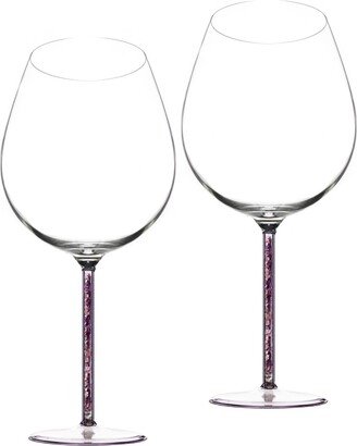 Greatfool Crystal-Stemmed Wine Goblet - Amethyst - Two Piece