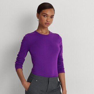 Ralph Lauren Cotton-Blend Long-Sleeve Top-AA