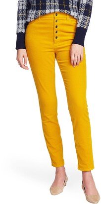 Button Front Corduroy Skinny Pants