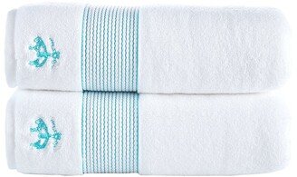 Rope Stripe Border 2Pc Bath Towels-AA