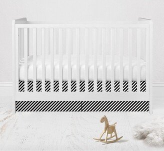 Love Black/white Warp Stripes Crib/Toddler Bed Skirt