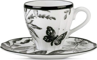 Herbarium floral-print cup and saucer