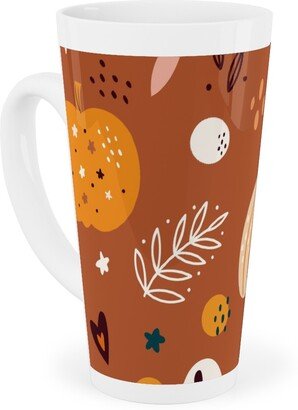 Mugs: Autumn Pattern - Orange Tall Latte Mug, 17Oz, Orange