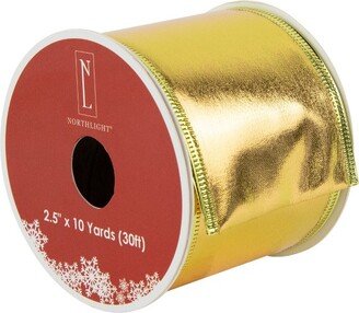 Northlight Shimmering Gold Metallic Wired Craft Christmas Ribbon 2.5