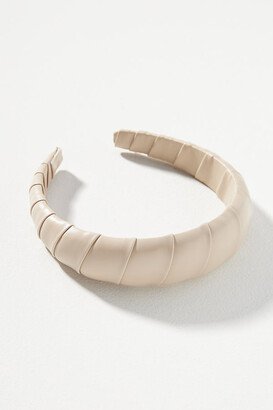 By Anthropologie Faux Leather-Wrapped Puffy Headband-AA