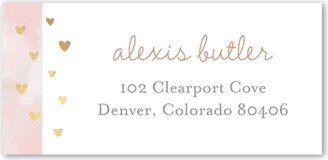 Address Labels: Heart Showers Address Label, Pink, Address Label, Matte