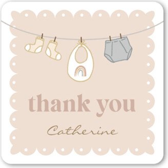 Stickers: Cute Clothesline Stickers, Beige, Stickers