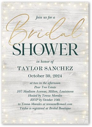 Bridal Shower Invitations: Rustic Lit Bridal Shower Invitation, Gray, 5X7, Matte, Signature Smooth Cardstock, Square