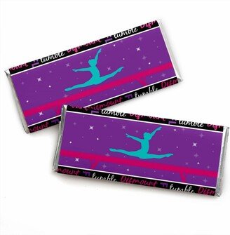 Big Dot Of Happiness Tumble, Flip & Twirl - Gymnastics - Candy Bar Wrapper Party Favors - 24 Ct