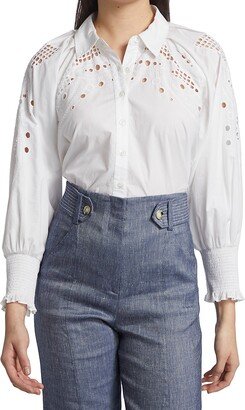 Lilah Cotton Eyelet Shirt