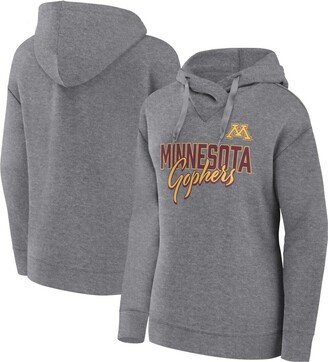 Women's Branded Heather Gray Minnesota Golden Gophers Script Favorite Pullover Hoodie