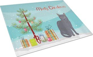 CK4777LCB Nebelung Cat Merry Christmas Glass Cutting Board