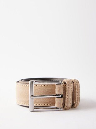 Topstitched Suede Belt