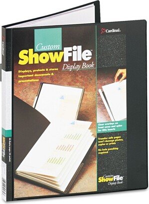 ShowFile Display Book w/Custom Cover Pocket 24 Letter-Size Sleeves Black 50232