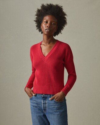 Chunky Cotton V-Neck - Biking Red