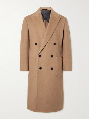 Town and Country Double-Breasted Camel Hair-Blend Coat