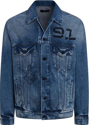 KNT by Kiton Graphic Cotton Denim Jacket