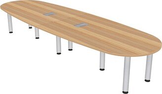 Skutchi Designs, Inc. 10' Oval Boat Shaped Conference Table with Power Modules And Post Legs