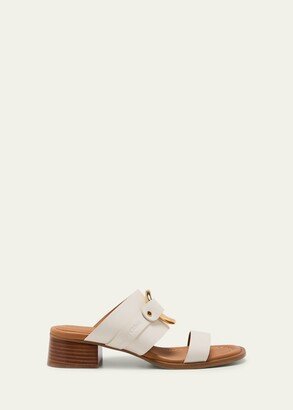 Hana Leather Ring Slide Sandals