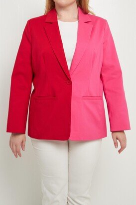 Women's Plus size Color Block Blazer