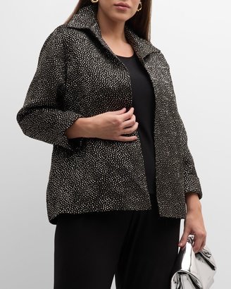 Plus Size Tiny Bubbles Metallic Jacquard Jacket