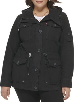 Women's Cotton Hooded Field Jacket (Standard & Plus Sizes)