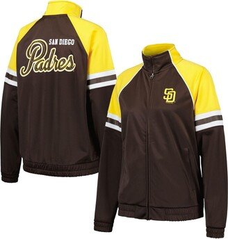 Women's G-iii 4Her by Carl Banks Brown San Diego Padres First Place Raglan Full-Zip Track Jacket