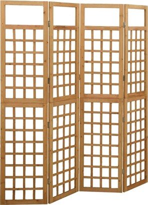 4-Panel Room Divider/Trellis Solid Fir Wood 63.4