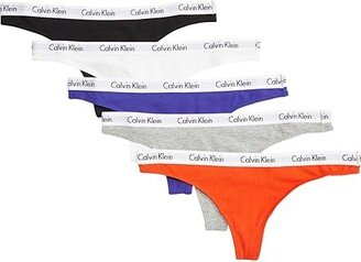 Carousel 5-Pack Thong (Black/White/Spectrum Blue/Grey Heather/Spicy Orange) Women's Underwear