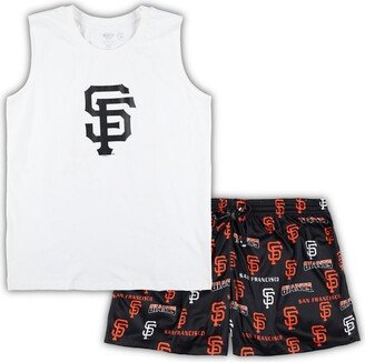 Women's Concepts Sport White, Black San Francisco Giants Plus Size Tank Top and Shorts Sleep Set - White, Black