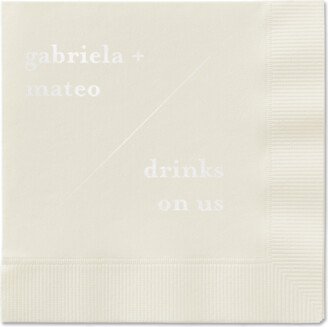 Wedding Napkins: Modern Stylings Napkin, White, Ecru