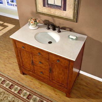 Natural Stone Countertop Lavatory Single Sink Cabinet Vanity