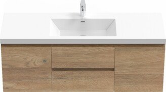 Bathlyn Newport Modern Design Oak Bathroom Furniture Set with Cabinet and Basin