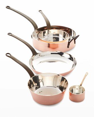 Duparquet Copper Cookware Solid Copper Silver-Lined Pans, Set of 5