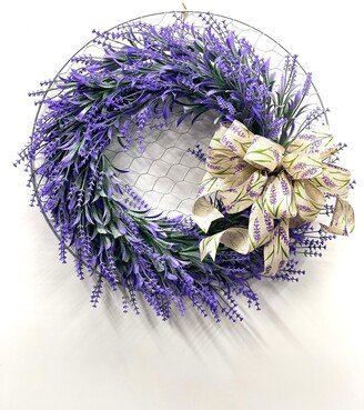 Farmhouse Wreath-Lavender Wreath-Farmhouse Wreath-Chicken Wire Decor - Rustic Wreath-All Season Wreath-Purple Door Wreath-Purple Decor